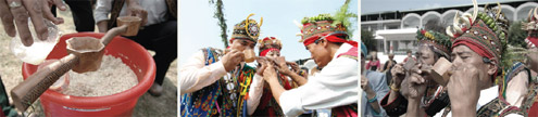 Drinking from the Linnak at a wedding ceremony and at various other social events.