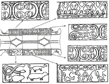 The decorations (inner level) of the Linnak.