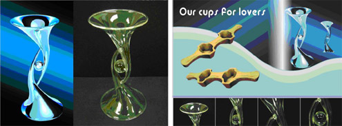 Our Cups for lovers C designed from the mid level of the Linnak.